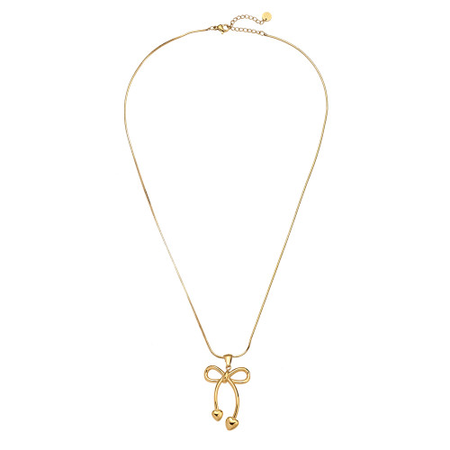 41cm Cute Bowtie Edelstahl Halskette