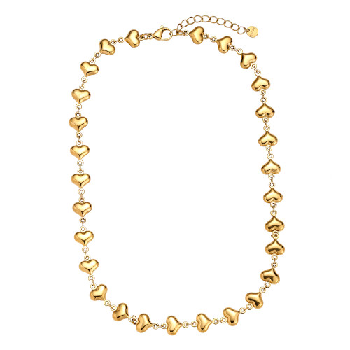 40cm Hearts Chain Edelstahl Halskette