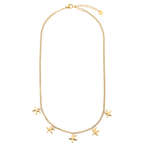 39cm Many Sea Stars Edelstahl Halskette
