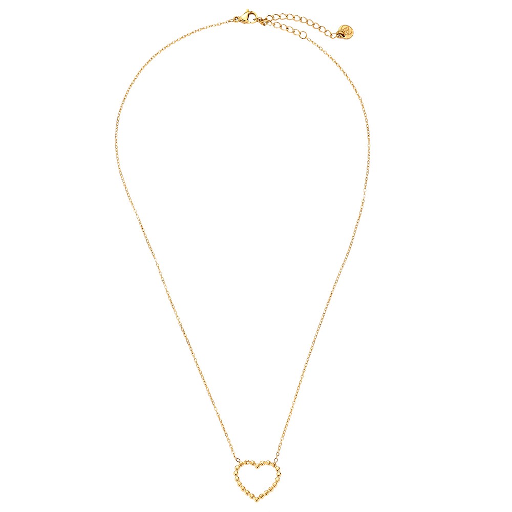 39cm Heart Pearl Edelstahl Halskette