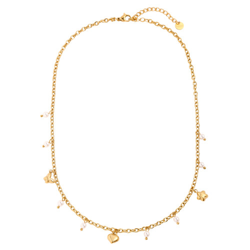 40cm Sweet Charms And Pearl Edelstahl Halskette