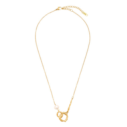 41cm Pearl And Cycles Edelstahl Halskette