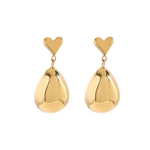 Drop With Heart stainless steel earrings