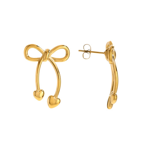 Bowtie With Heart Edelstahl Ohrringe