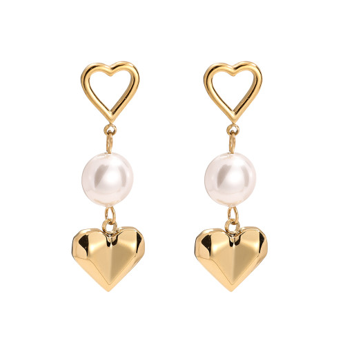 Hearts And Pearl Edelstahl Ohrringe