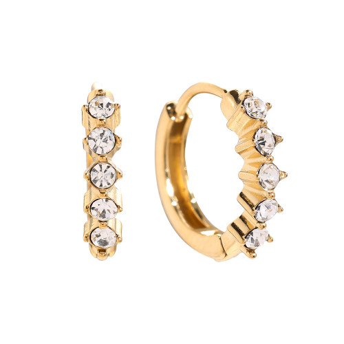 14mm Diamond Dots Hoop Edelstahl Ohrringe