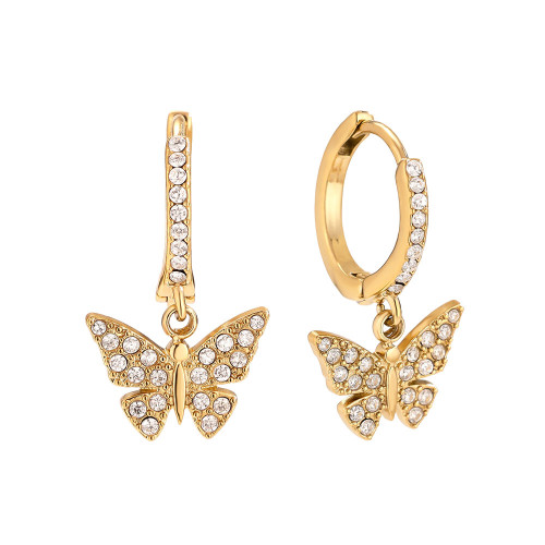 23mm Diamond Butterfly Edelstahl Ohrringe