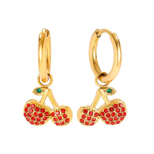 27mm Diamond Cherry Edelstahl Ohrringe