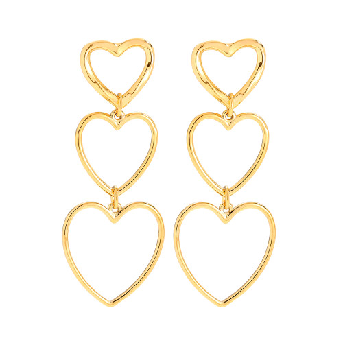 68mm Heart Chain Edelstahl Ohrringe