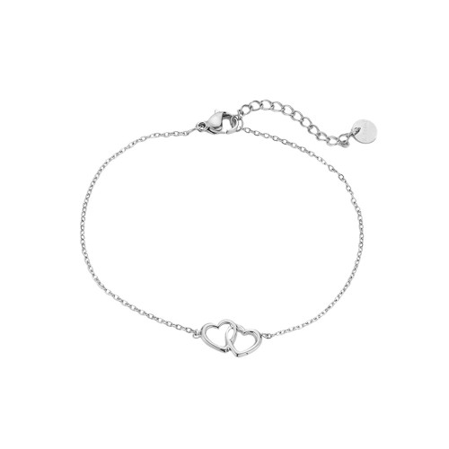 Intertwined Hearts Edelstahl Armband