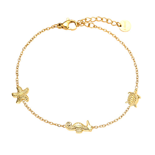 15cm Seahorse Turtle Seastar Edelstahl Armband