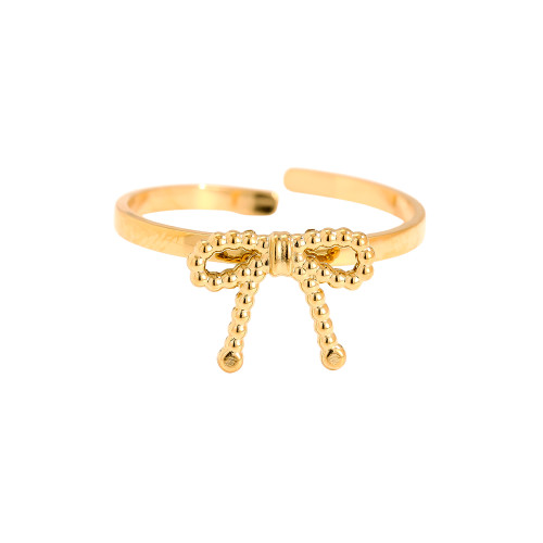 Dots Bowtie Edelstahl Ring
