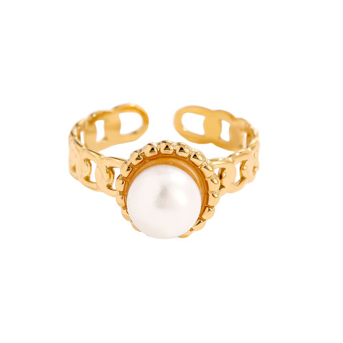 Fancy Pearl Edelstahl Ring