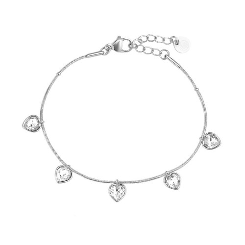 16cm Diamand Hearts In Thin Chain Edelstahl Armband