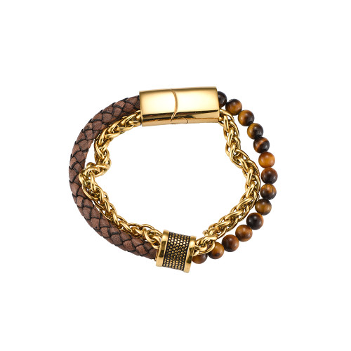 Friedrich Edelstahl PU Leder Armband