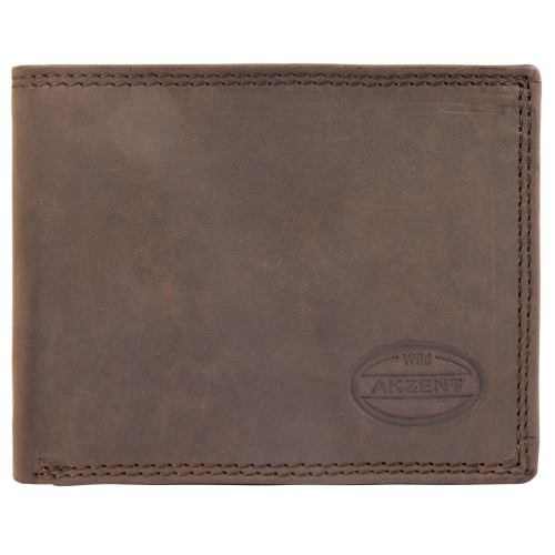 Herren Geldbörse aus Echtleder in braun. Format 13 x 10 cm