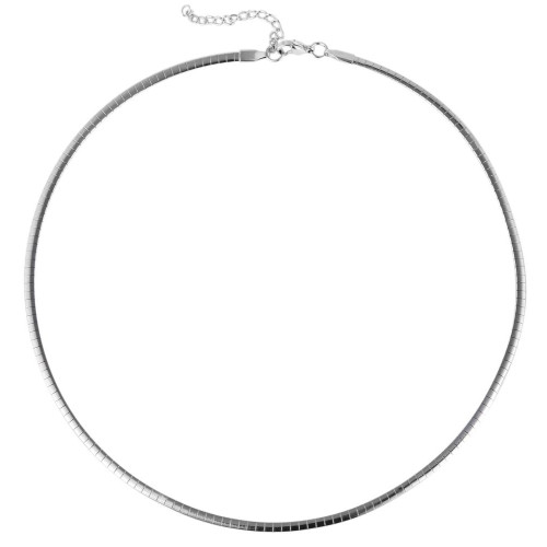 Omega-Halsreif, Edelstahl, silberfarben