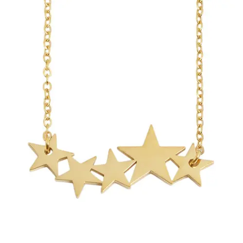 Ankerkette aus Edelstahl, Sterne, 43+5 cm