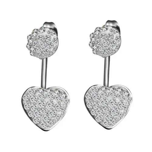 Edelstahl Ohrstecker mit herzförmigen Steckverschluss
