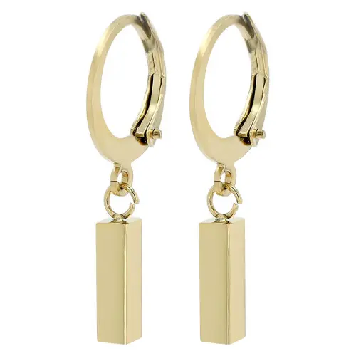 Creolen "Fedde" mit länglichem Anhänger, Edelstahl