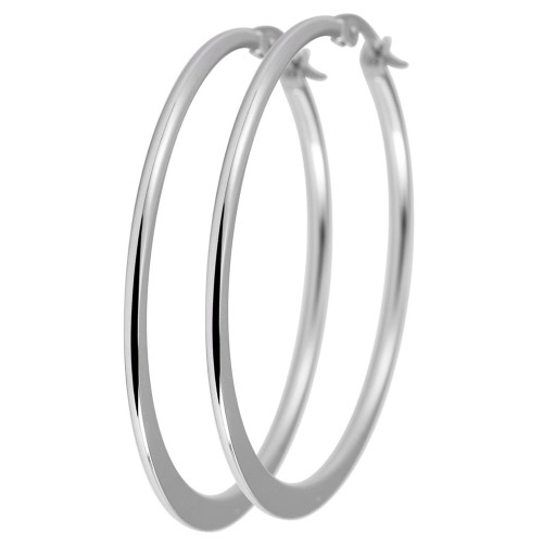 Edelstahl Creolen, silberfarben