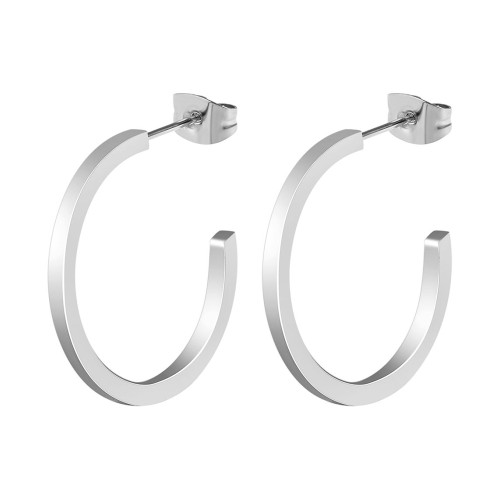 Hulia Halbcreolen aus Edelstahl, silberfarben