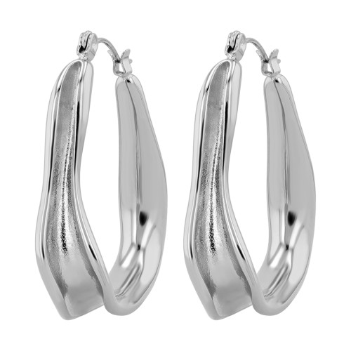 Verona geschwungene Creole, Edelstahl, silberfarben