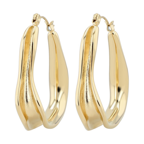 "Verona" geschwungene Creole, Edelstahl Goldfarbe